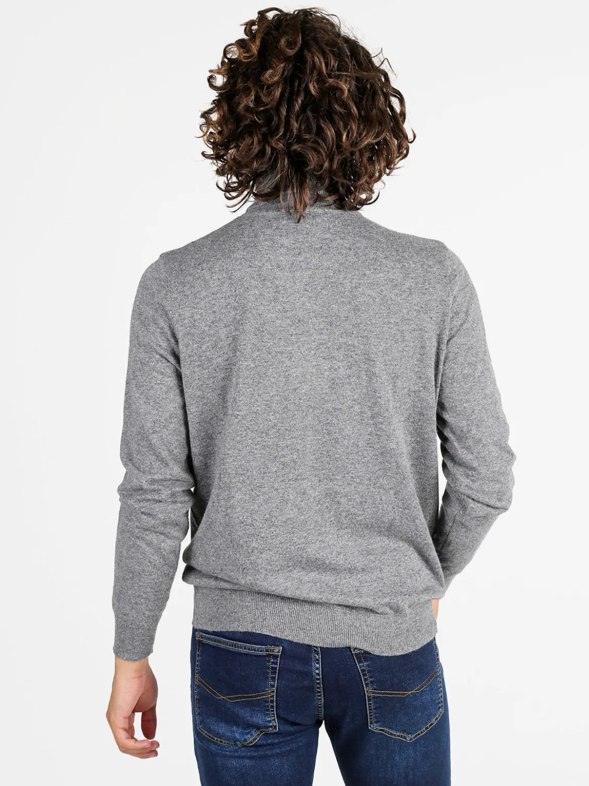 Johnny Looper Maglione dolcevita da uomo in misto lana - grigio