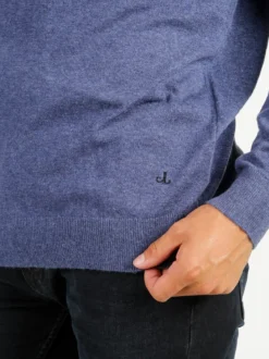 Johnny Looper Maglione girocollo da uomo in misto lana - blu