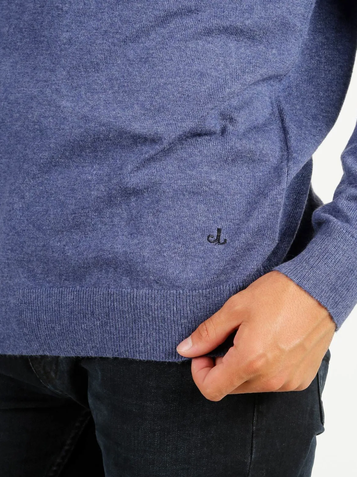 Johnny Looper Maglione girocollo da uomo in misto lana - blu