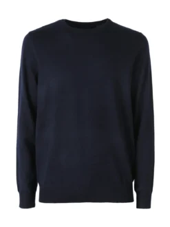 Johnny Looper Maglione girocollo da uomo in misto lana - blu scuro