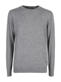 Johnny Looper Maglione girocollo da uomo in misto lana - grigio
