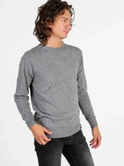 Johnny Looper Maglione girocollo da uomo in misto lana - grigio