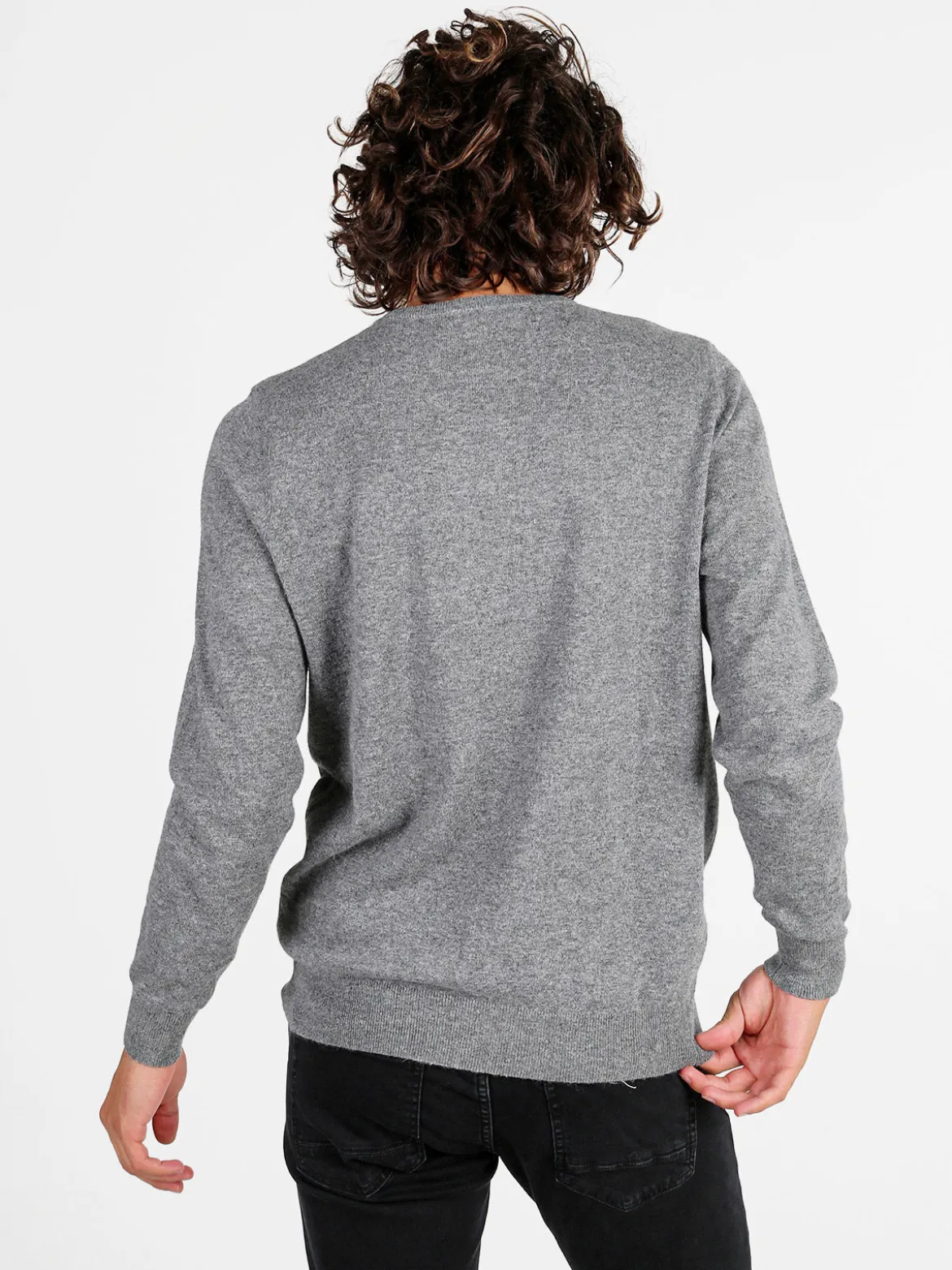 Johnny Looper Maglione girocollo da uomo in misto lana - grigio
