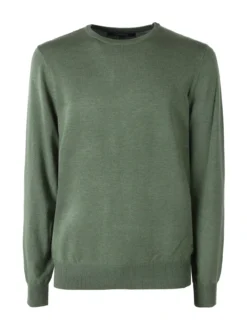 Johnny Looper Maglione girocollo da uomo in misto lana - verde