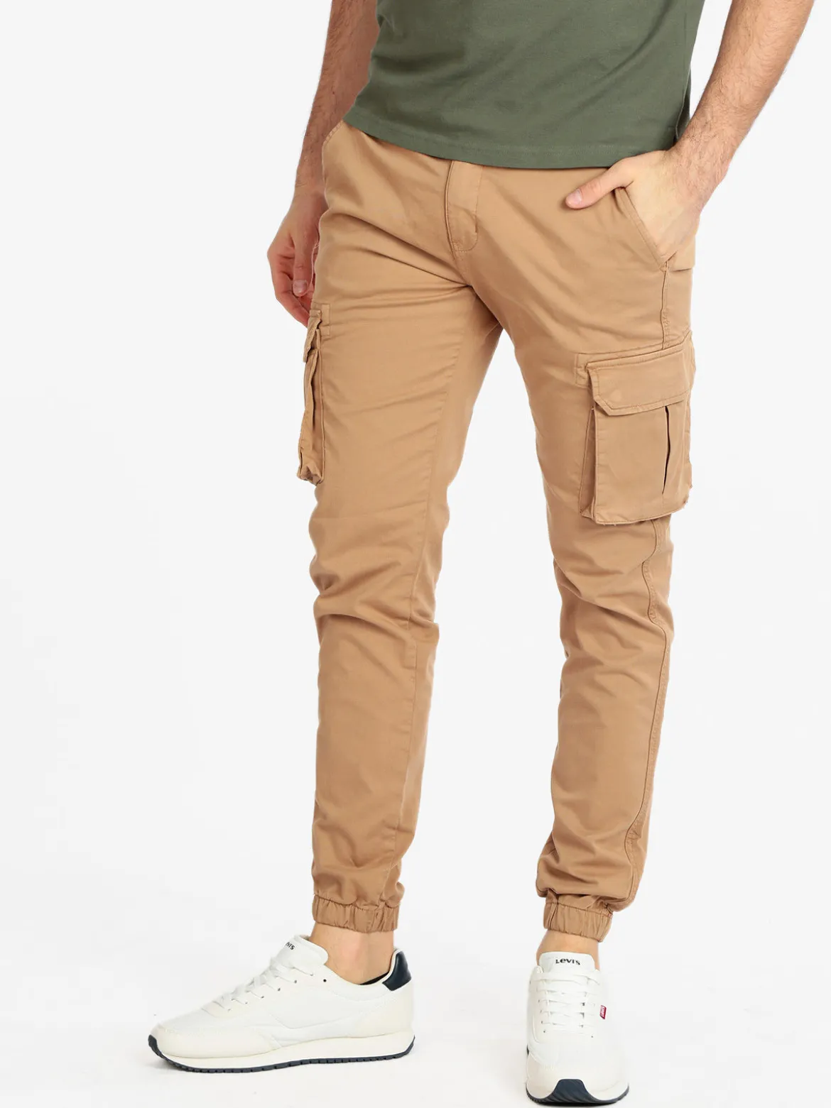Johnny Looper Pantaloni cargo da uomo con polsino