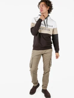 Johnny Looper Pantaloni cargo da uomo slim fit in cotone - sabbia