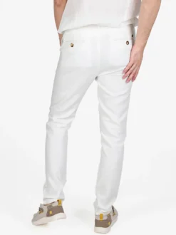 Johnny Looper Pantaloni da uomo in misto lino con coulisse