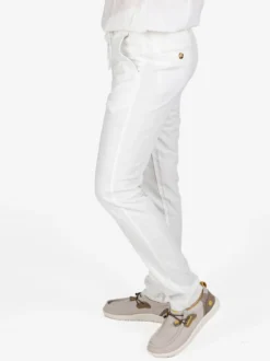 Johnny Looper Pantaloni da uomo in misto lino con coulisse