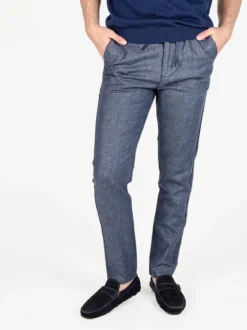 Johnny Looper Pantaloni da uomo in misto lino con coulisse