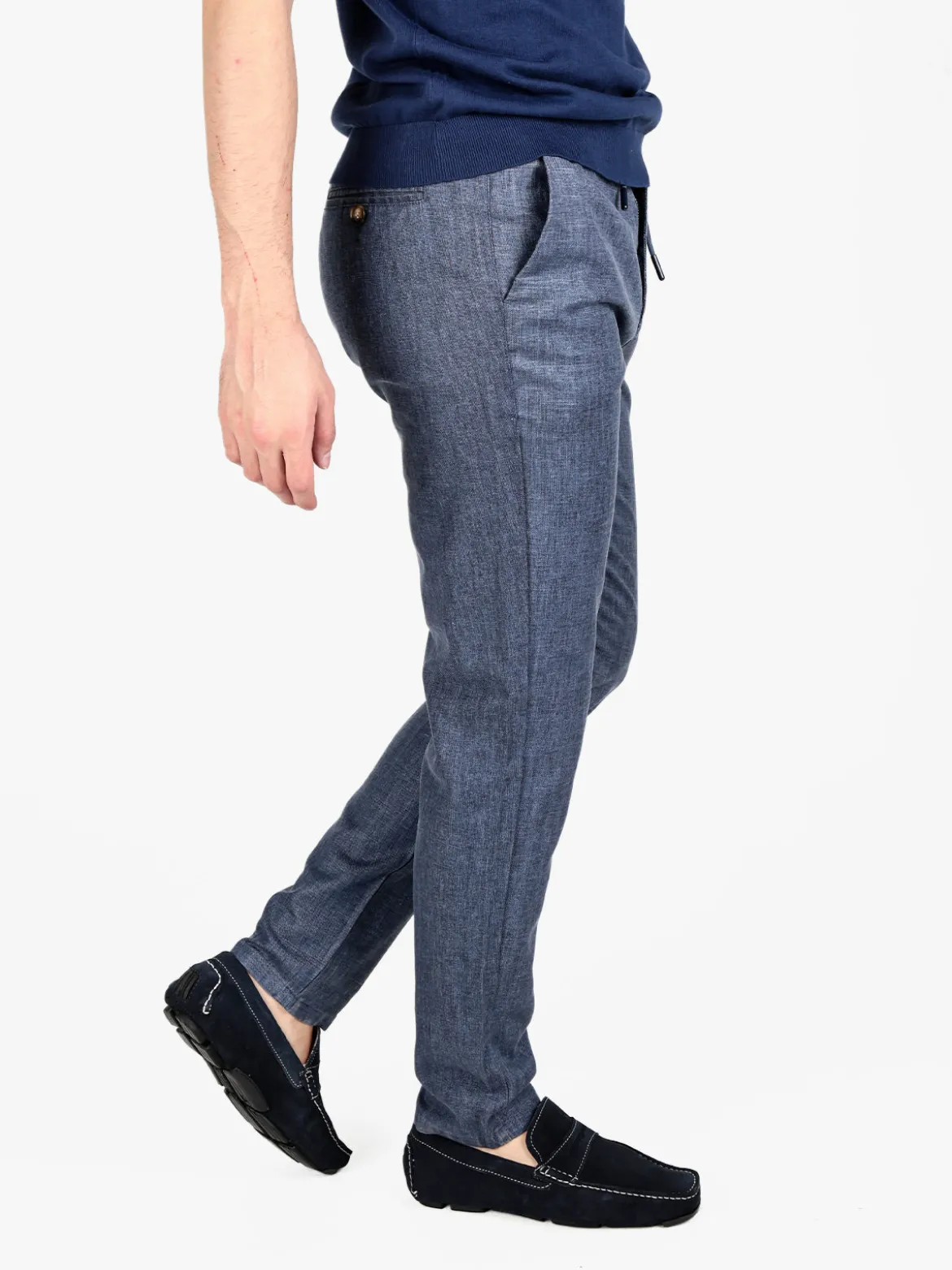 Johnny Looper Pantaloni da uomo in misto lino con coulisse