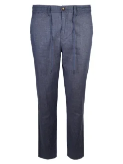 Johnny Looper Pantaloni da uomo in misto lino con coulisse