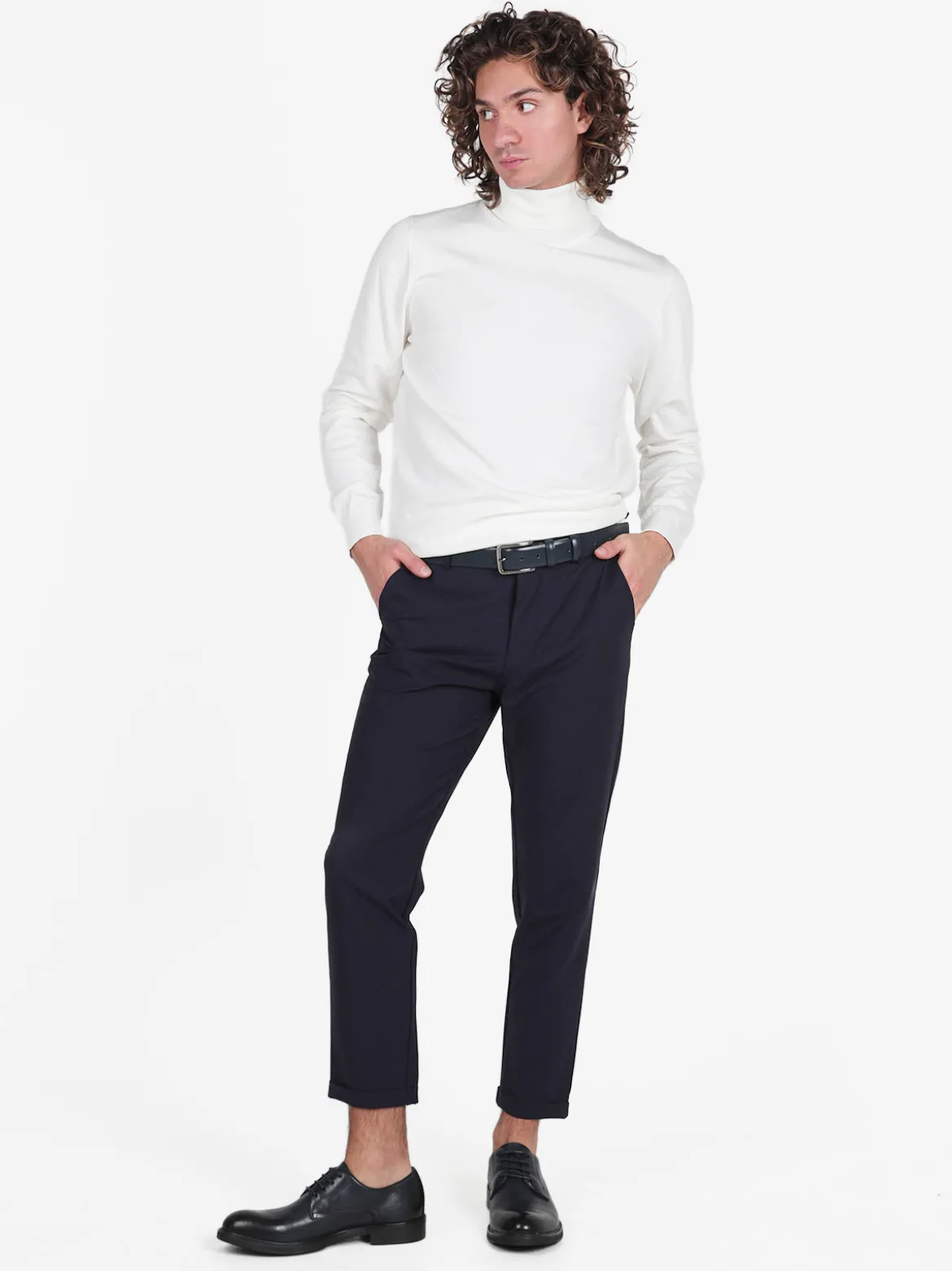 Johnny Looper Pantaloni da uomo in tessuto tecnico con risvolto