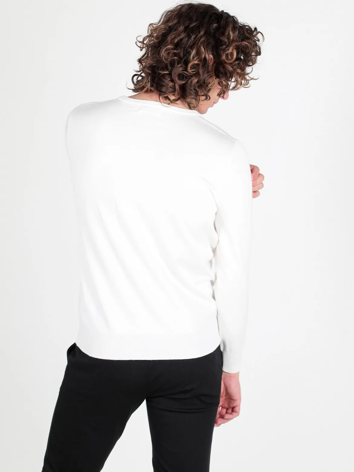 Johnny Looper Pullover da uomo in maglia con scollo a V
