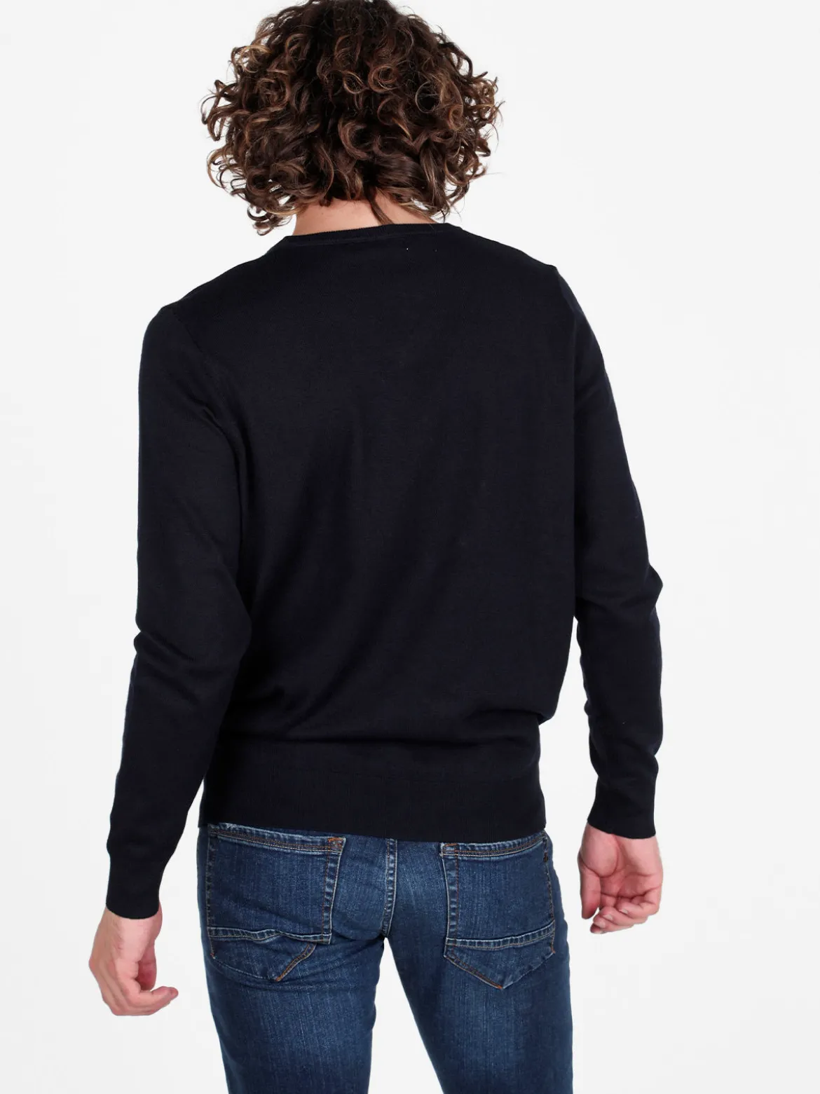 Johnny Looper Pullover da uomo in maglia con scollo a V