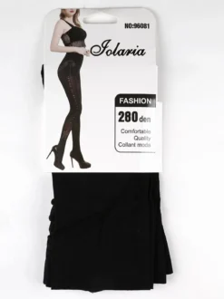 Jolaria Collant moda 280 denari con ricamo fiocco