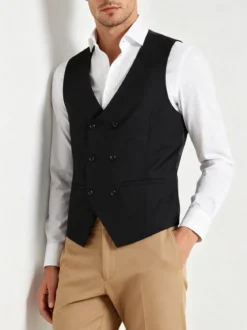 Jonny Wolf Gilet elegante da uomo doppiopetto
