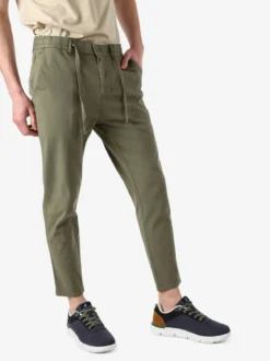 J.Sette Pantaloni casual da uomo in cotone con coulisse - militare
