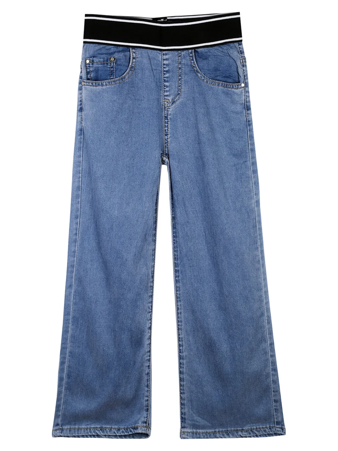 J Y Pantaloni jeans da bambina con fascia elastica in vita