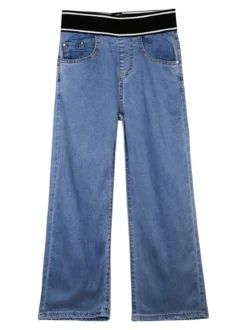 J Y Pantaloni jeans da bambina con fascia elastica in vita