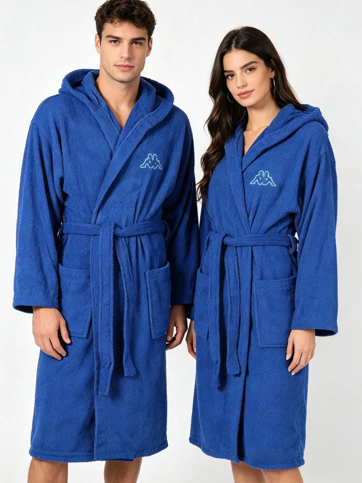 Kappa Accappatoio unisex in spugna con cappuccio - blu