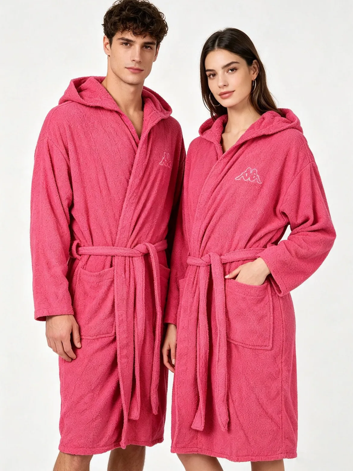 Kappa Accappatoio unisex in spugna con cappuccio - fucsia