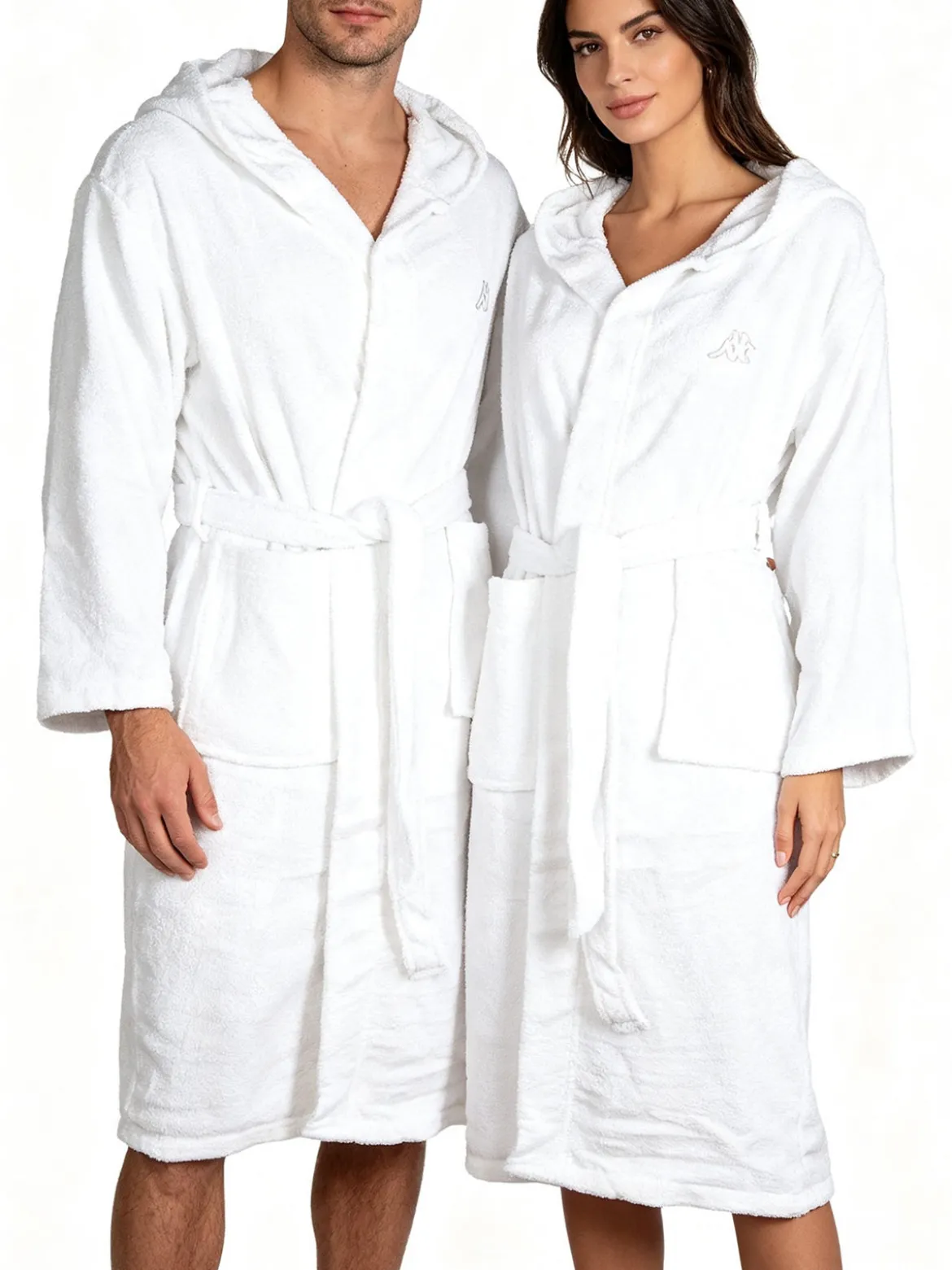 Kappa Accappatoio unisex in spugna di cotone con cappuccio