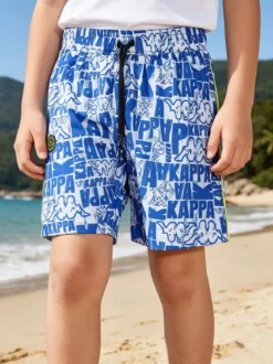 Kappa Boxer mare da ragazzo con stampa logo - blu