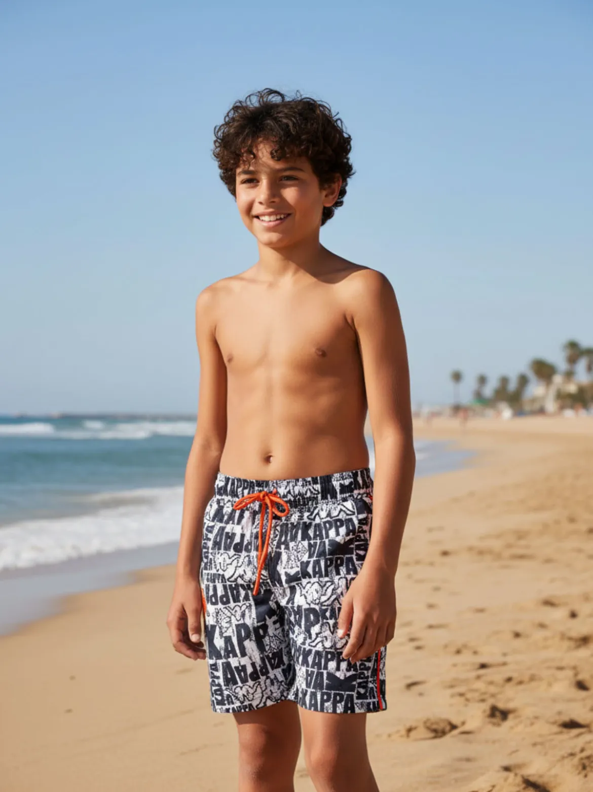 Kappa Boxer mare da ragazzo con stampa logo - blu scuro