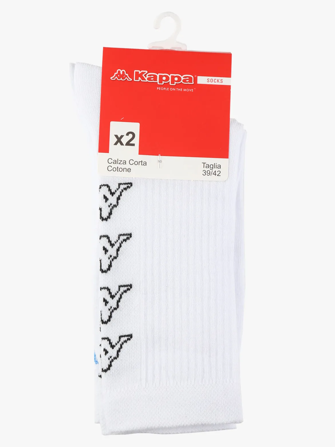 Kappa Calze corte in cotone uomo con logo. Confezione da 2 paia