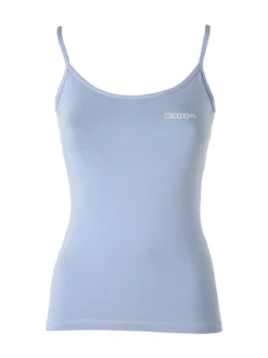 Kappa Canotta donna in cotone bielastico a spalla stretta - azzurro