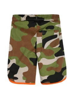 Kappa Completo corto da bambino in cotone con t-shirt e bermuda mimetici - nero