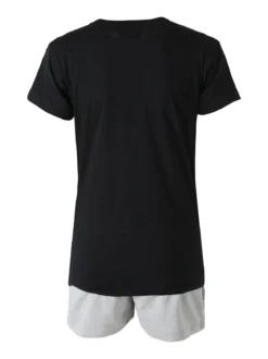 Kappa Completo corto da donna in cotone con logo - nero