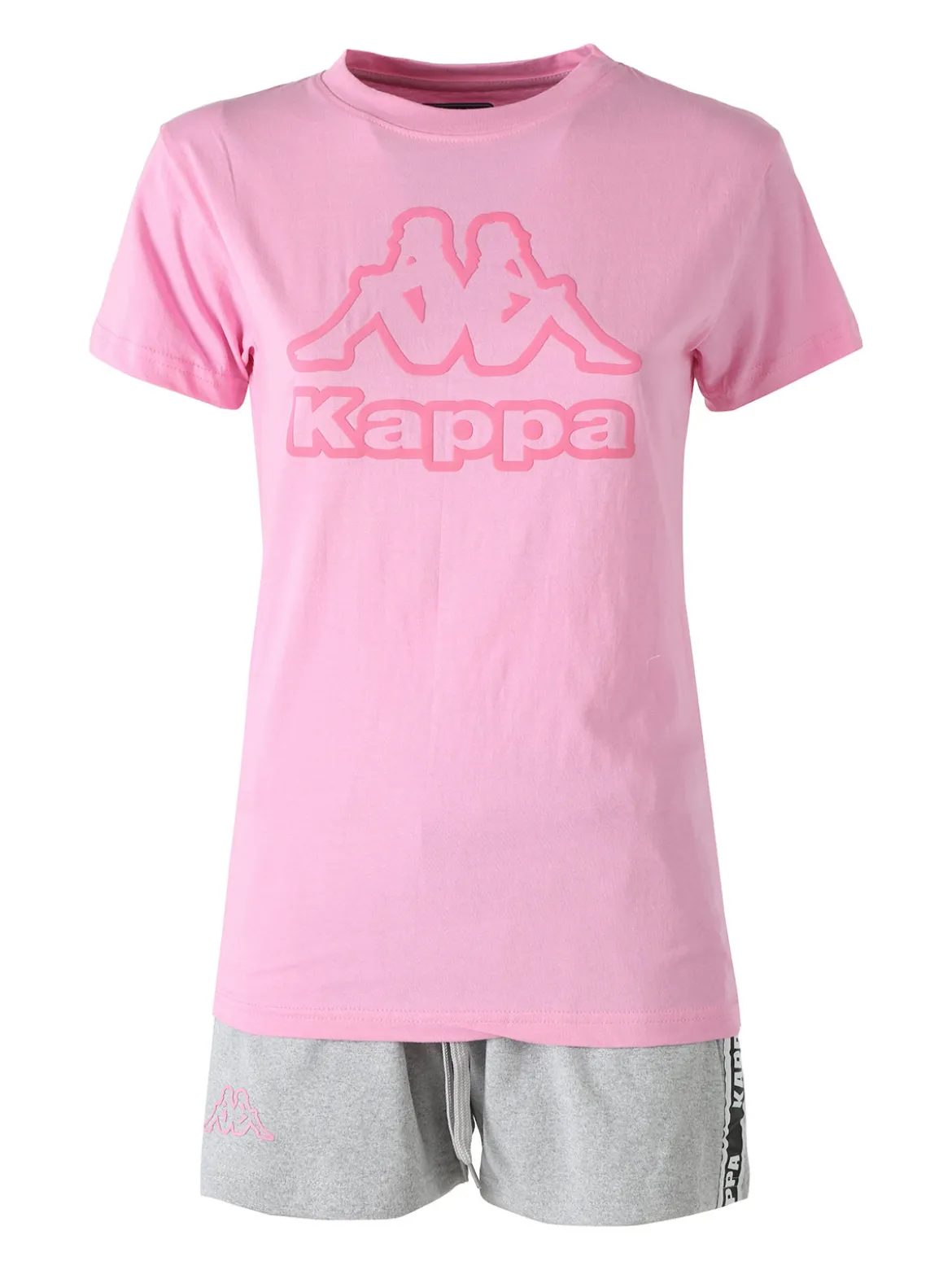 Kappa Completo corto da donna in cotone con logo - rosa