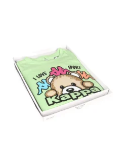 Kappa Completo corto da neonata 2 pezzi con t-shirt e shorts - verde chiaro