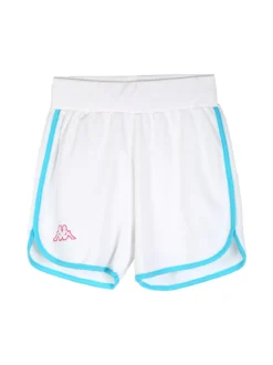 Kappa Completo corto da ragazza in cotone con t-shirt cropped e shorts - turchese