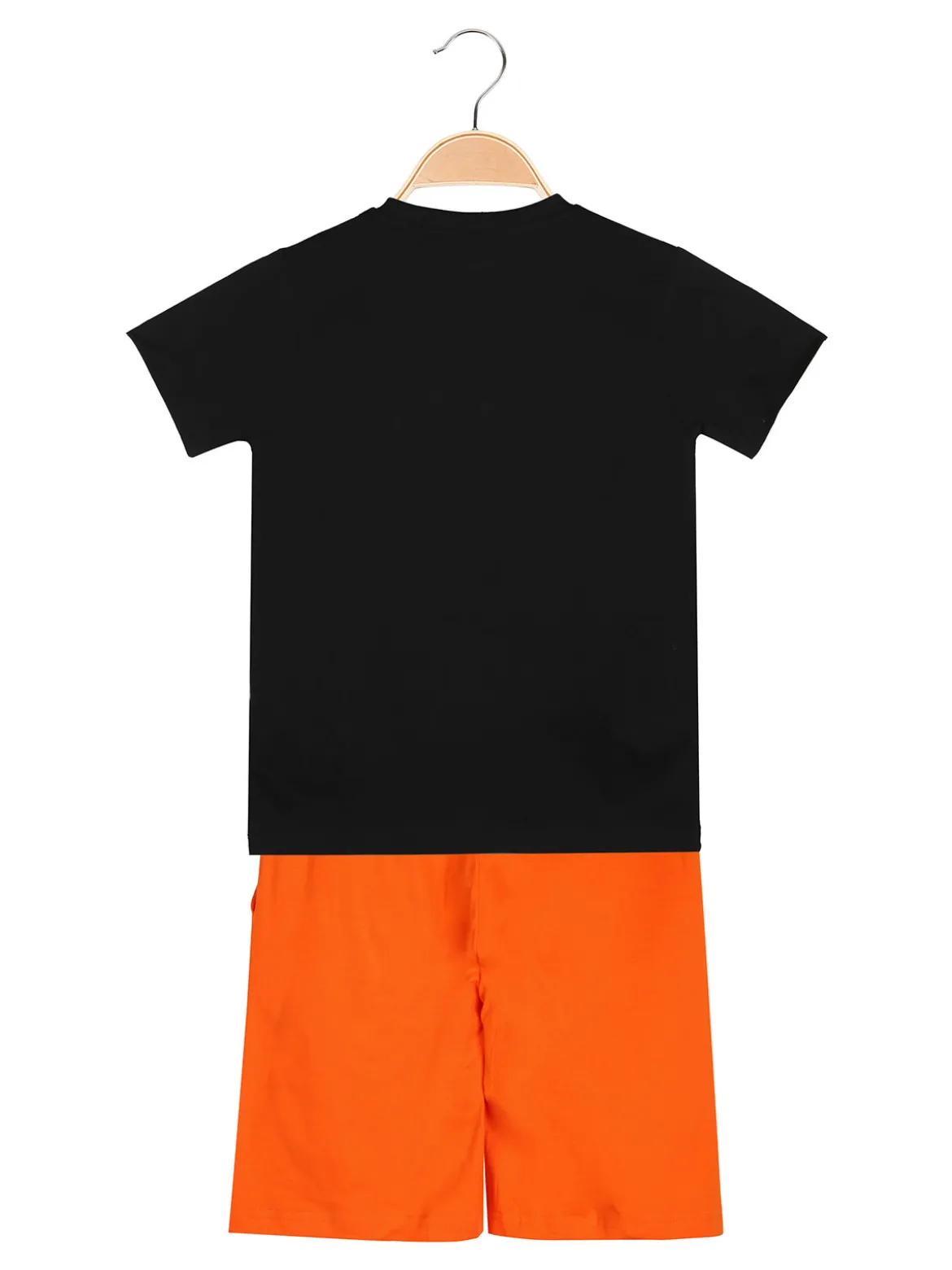 Kappa Completo corto da ragazzo in cotone con t-shirt e bermuda - nero