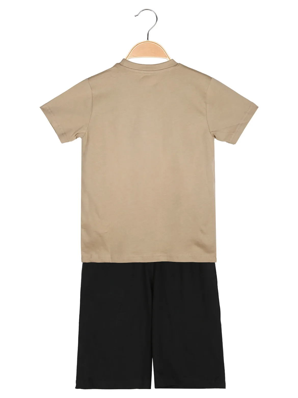 Kappa Completo corto da ragazzo in cotone con t-shirt e bermuda - sabbia