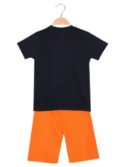 Kappa Completo corto 2 pezzi da bambino in cotone con t-shirt e bermuda - blu scuro