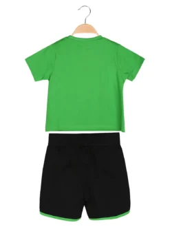 Kappa Completo corto 2 pezzi da ragazza con t-shirt e shorts - verde