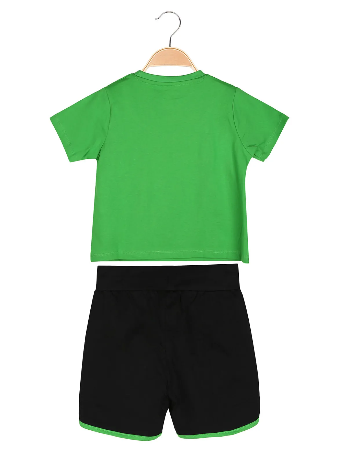 Kappa Completo corto 2 pezzi da ragazza con t-shirt e shorts - verde