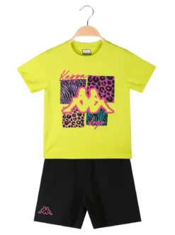 Kappa Completo corto 2 pezzi in cotone da bambina con t-shirt e shorts