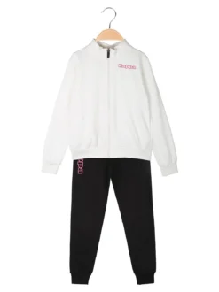 Kappa Completo da bambina 2 pezzi con zip - bianco