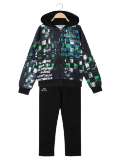 Kappa Completo da ragazzo 2 pezzi con cappuccio e zip - grigio scuro