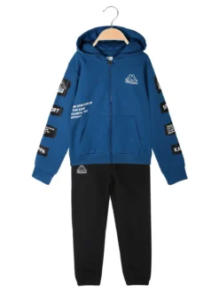 Kappa Completo da ragazzo 2 pezzi con cappuccio e zip - ottanio