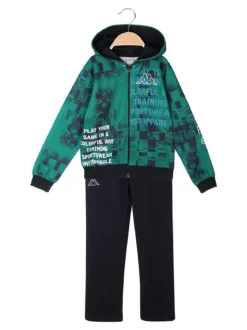 Kappa Completo da ragazzo 2 pezzi con cappuccio e zip - verde