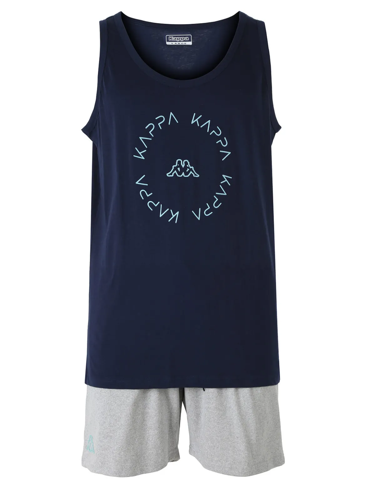 Kappa Completo smanicato da uomo in cotone con logo - blu scuro
