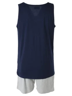 Kappa Completo smanicato da uomo in cotone con logo - blu scuro