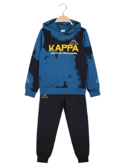 Kappa Completo tuta da bambino 2 pezzi con cappuccio in cotone - blu