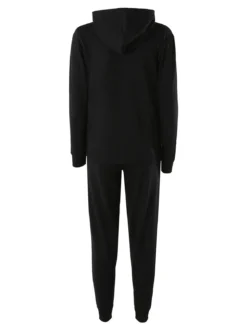 Kappa Completo tuta da donna 2 pezzi in misto cotone con cappuccio - nero