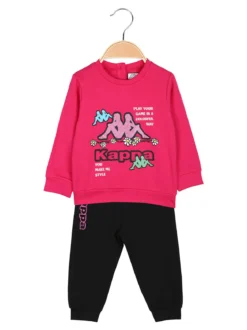Kappa Completo tuta da neonata 2 pezzi con felpa e pantaloni in cotone - fucsia